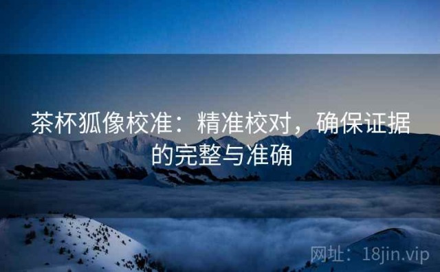 茶杯狐像校准：精准校对，确保证据的完整与准确