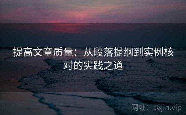 提高文章质量：从段落提纲到实例核对的实践之道