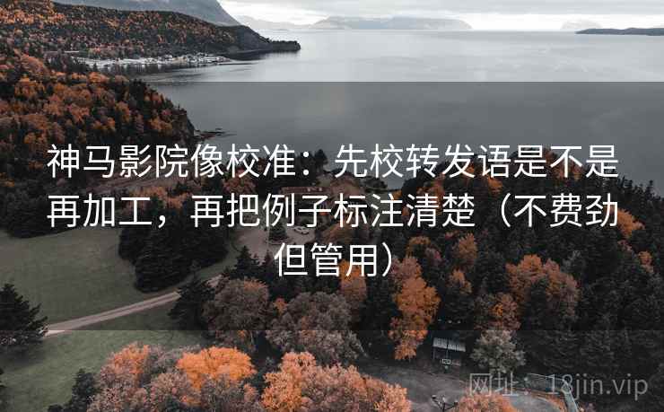 神马影院像校准：先校转发语是不是再加工，再把例子标注清楚（不费劲但管用）