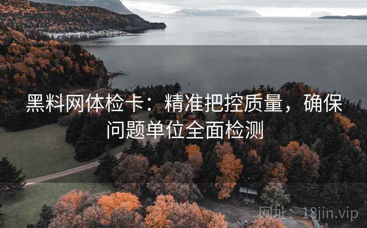 黑料网体检卡：精准把控质量，确保问题单位全面检测
