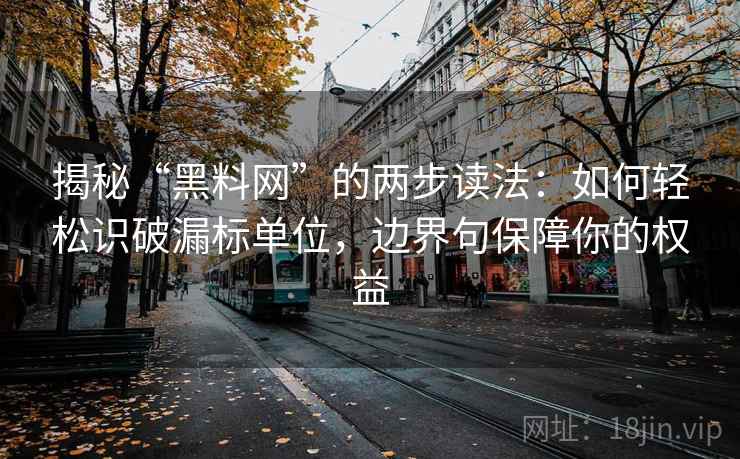 揭秘“黑料网”的两步读法：如何轻松识破漏标单位，边界句保障你的权益