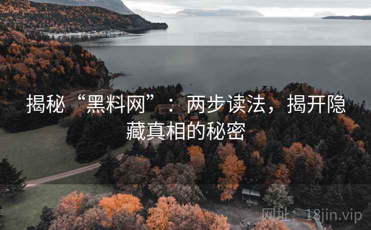 揭秘“黑料网”：两步读法，揭开隐藏真相的秘密